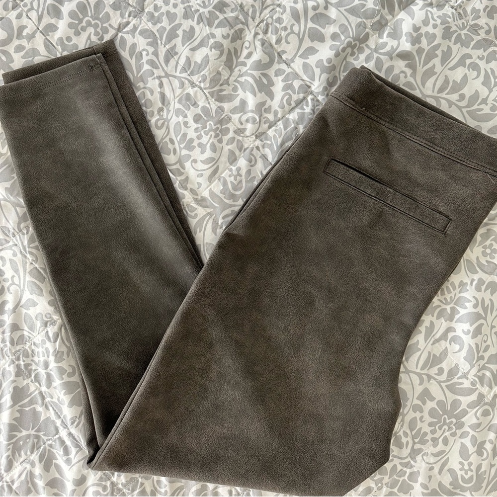 Knox Rose leggings M slate grey/ tan nwot
